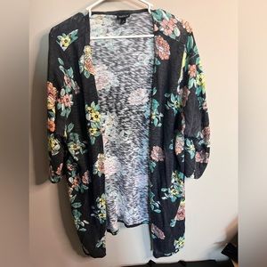 Torrid Size 3 Floral Open Front Cardigan